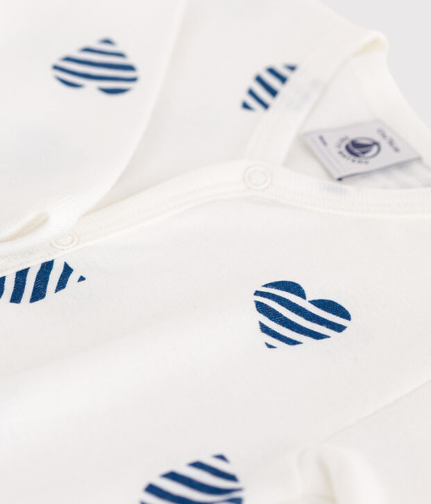 Pyjama b&eacute;b&eacute; en coton c&oelig;urs ray&eacute; blanc/multicouleur
