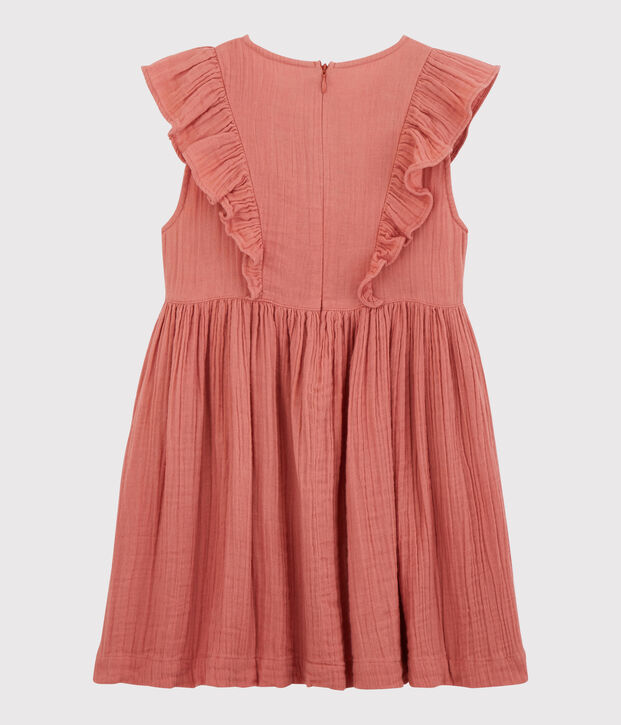 Robe en gaze de coton bio enfant fille rose