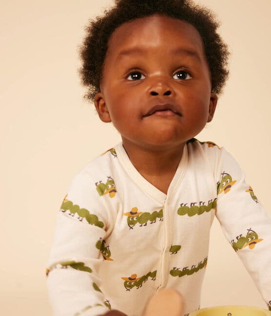 Pyjama imprimé animal en coton bébé blanc AVALANCHE/ MULTICO