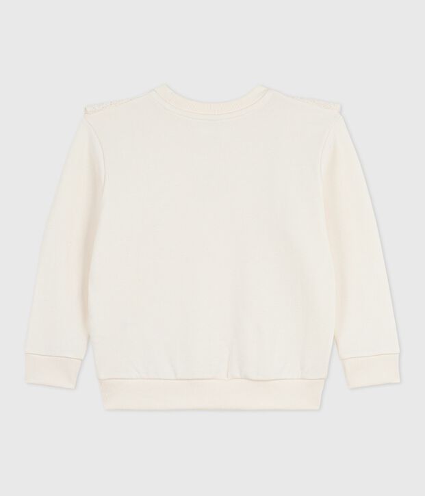 Sweatshirt enfant en coton blanc cass&eacute;