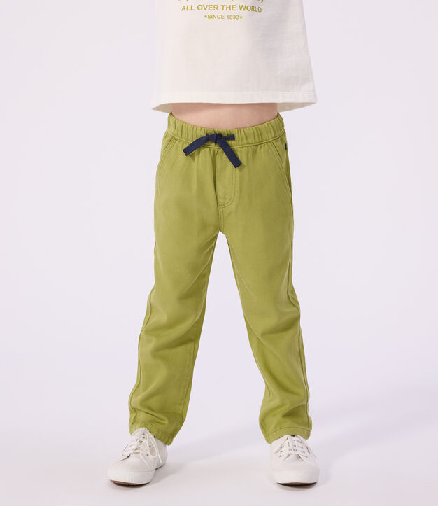 Pantalon enfant en coton vert