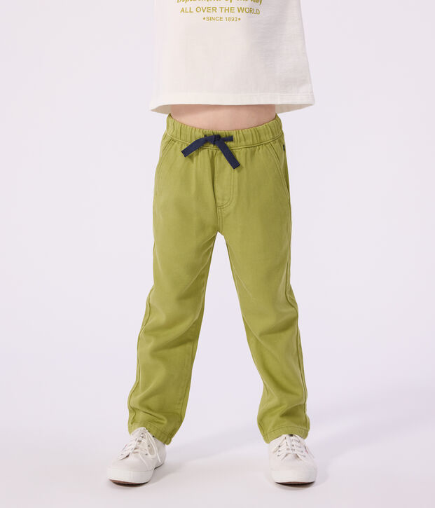 Pantalon enfant en coton vert