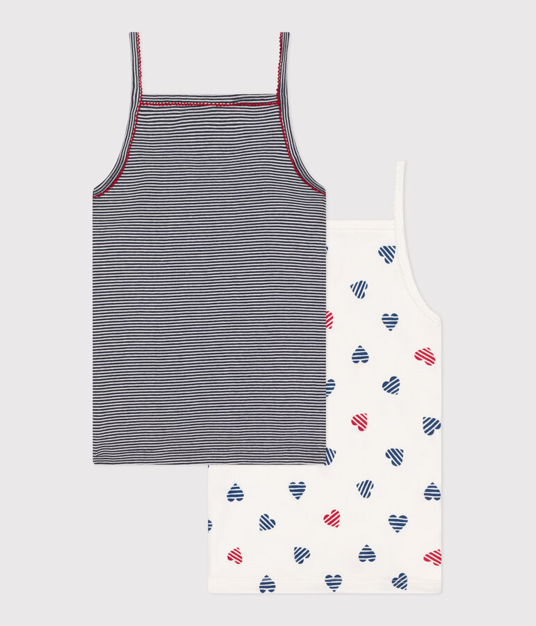 Lot de 2 d&eacute;bardeurs enfant en coton imprim&eacute; c&oelig;urs variante 1