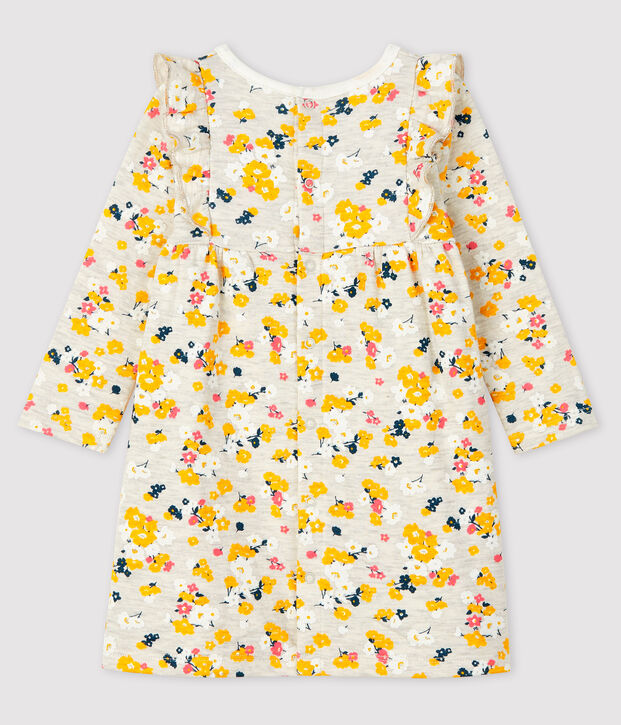 Robe manches longues b&eacute;b&eacute; fille beige/multicouleur