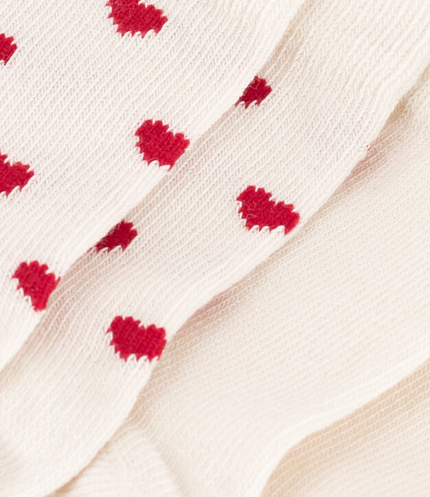 2 paires de chaussettes b&eacute;b&eacute; en coton imprim&eacute; c&oelig;ur multicouleur