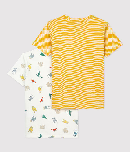 Lot de 2 tee shirts manches courtes imprimé mouflons petit garçon en coton biologique variante 1