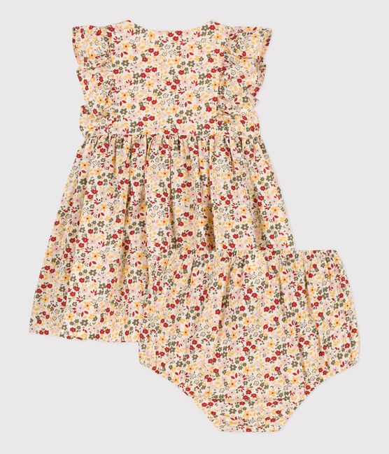 Robe sans manche bébé avec bloomer en popeline blanc AVALANCHE/ MULTICO