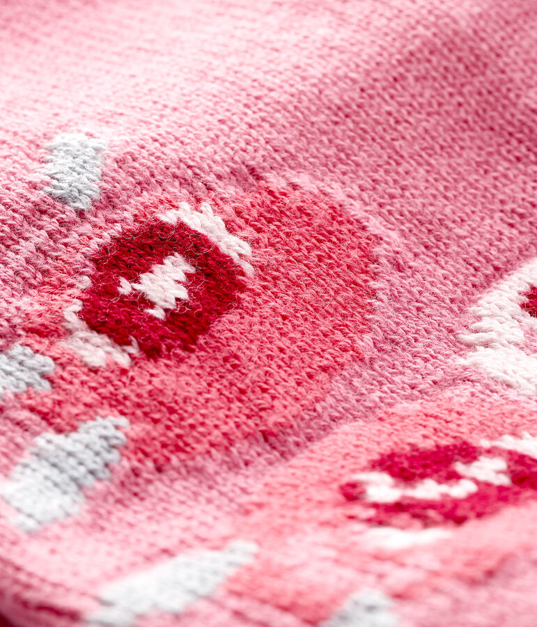 Cardigan b&eacute;b&eacute; fille avec jacquard rose CHEEK