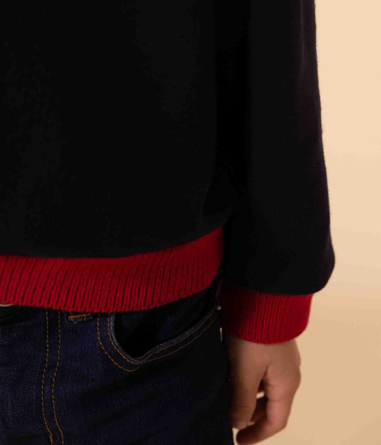 Sweatshirt imprim&eacute; en molleton enfant fille / gar&ccedil;on bleu SMOKING