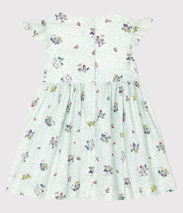 Robe manches courtes b&eacute;b&eacute; fille imprim&eacute;e blanc/multicouleur