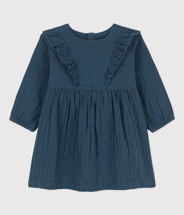 PETIT BATEAU - Robe manches longues bébé en gaze de coton