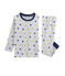 Pyjama petit garçon en côte gris POUSSIERE/blanc MULTICO