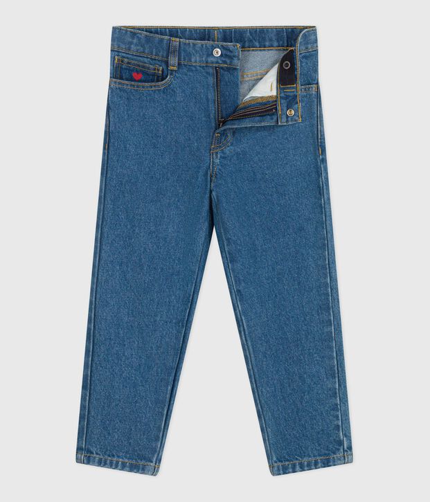 Pantalon enfant en denim bleu