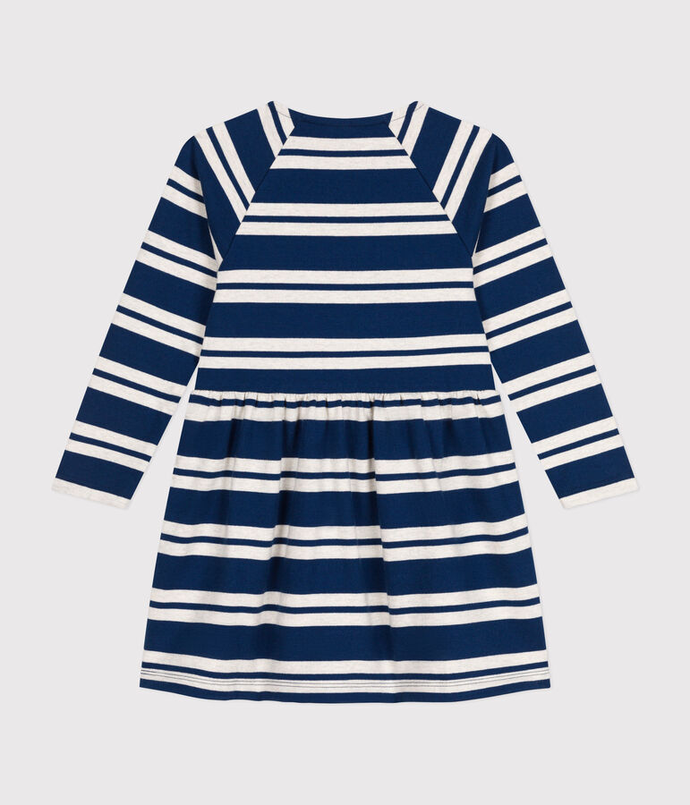 Robe manches longues en coton &eacute;pais enfant fille bleu MEDIEVAL/ MONTELIMAR