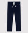 Pantalon confortable en coton enfant fille bleu SMOKING