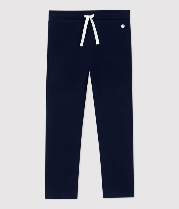 Pantalon confortable en coton enfant fille bleu marine