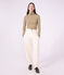 Sous-pull femme en coton uni beige