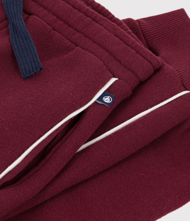 Pantalon de jogging enfant en coton bordeaux