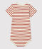 Body rayé encolure tunisienne en coton bio bébé beige MONTELIMAR/ OMBRIE