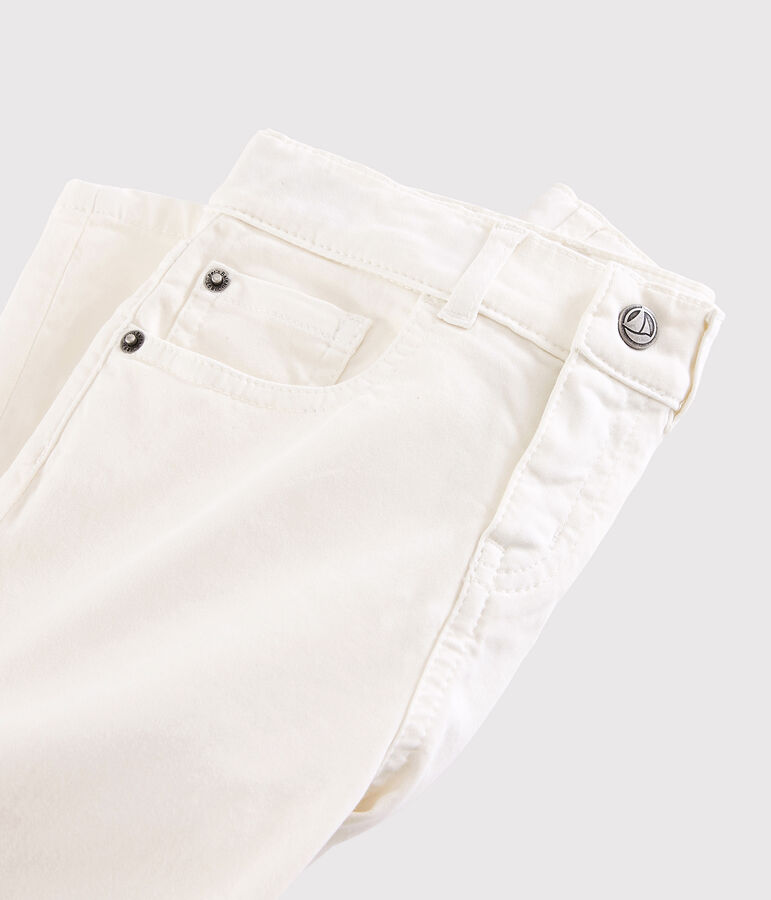 Pantalon en serge enfant gar&ccedil;on blanc MARSHMALLOW