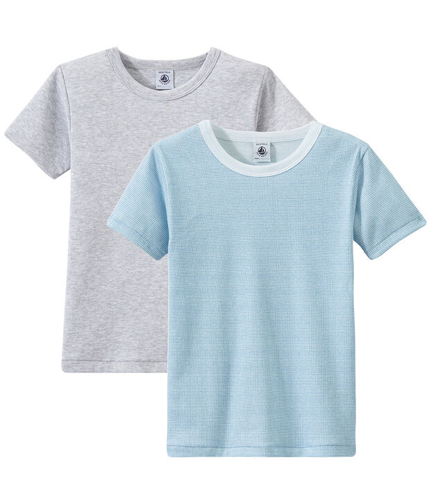 Lot de 2 t-shirts gar&ccedil;on manches courtes blanc