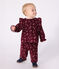 Blouse b&eacute;b&eacute; en velours manches longues imprim&eacute;e fleurs rouge/multicouleur