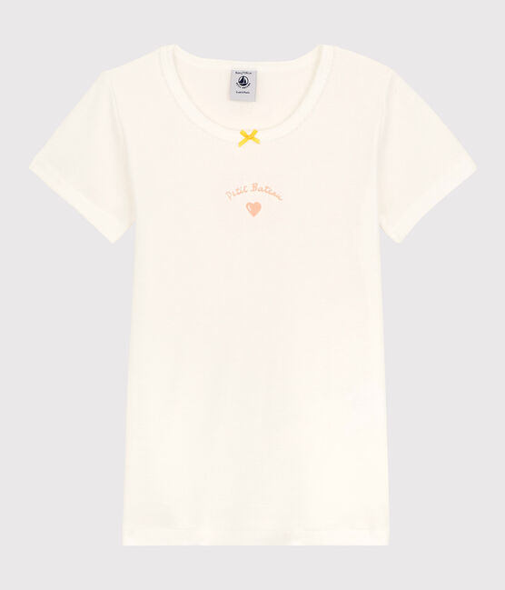 Lot de 2 tee shirts manches courtes imprimé cœur petite fille en coton variante 1