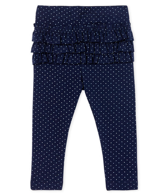 Legging imprimé à volants bébé fille bleu SMOKING/blanc MARSHMALLOW CN