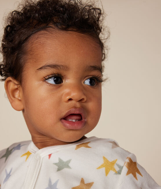 Pyjama en velours imprimé étoiles bébé blanc MARSHMALLOW/blanc MULTICO