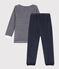 Pyjama en velours enfant bleu SMOKING/blanc MARSHMALLOW