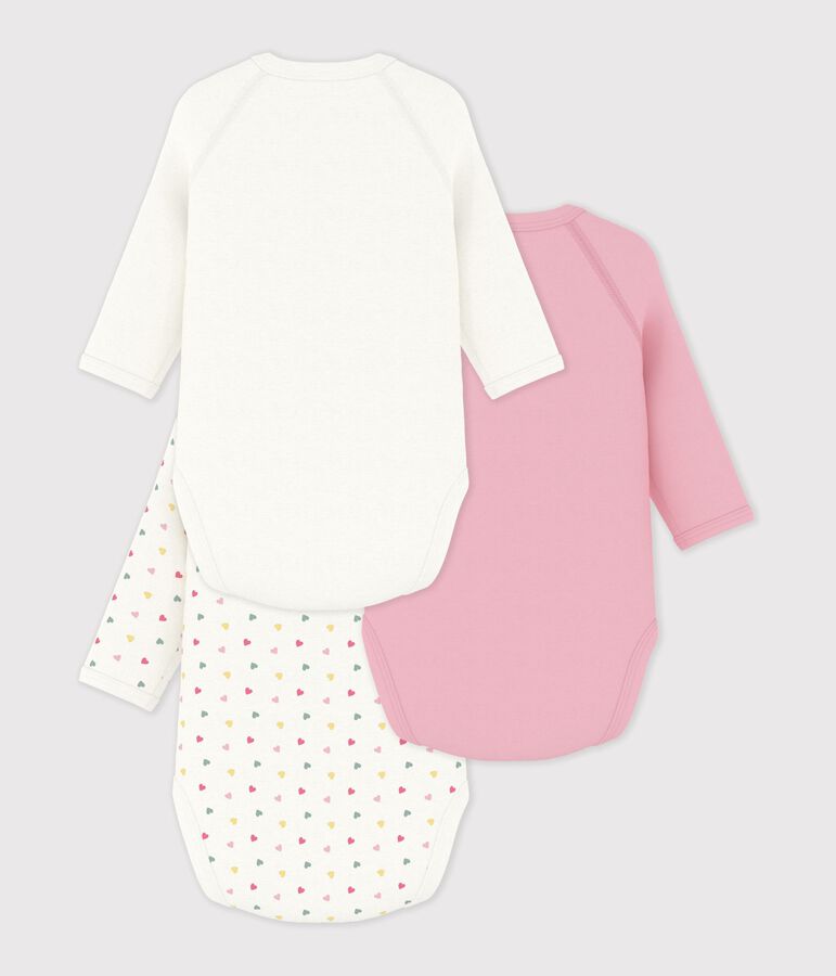 Lot de bodies crois&eacute;s manches longues en coton imprim&eacute; b&eacute;b&eacute; multicouleur