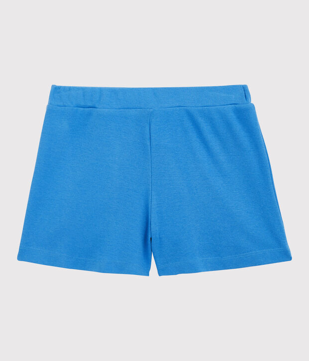Short en coton enfant fille bleu