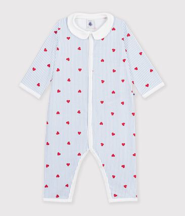 Pyjama bébé en coton sans pieds imprimé cœurs