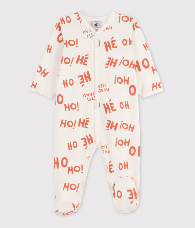 Dors-bien b&eacute;b&eacute; en molleton blanc/rose