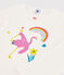 Pyjama flamand rose petite fille en côte blanc MARSHMALLOW/blanc MULTICO