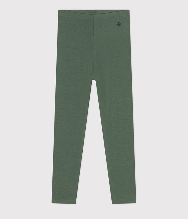 Legging en jersey &eacute;lasthanne enfant fille vert