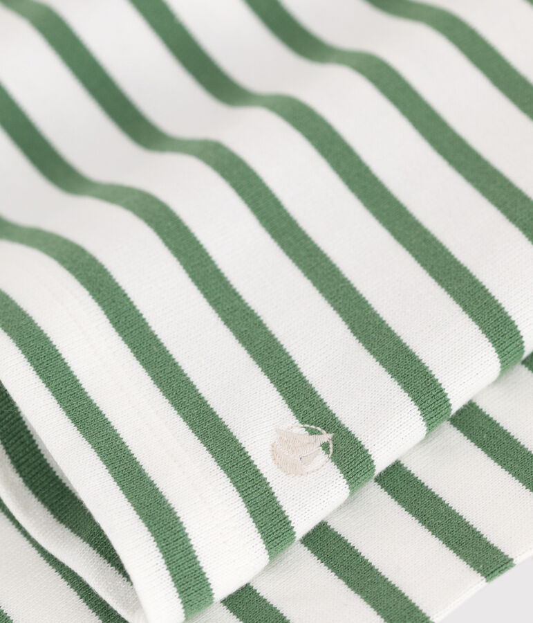 Marini&egrave;re femme en coton manches longues vert MARSHMALLOW/ PALMERAIE