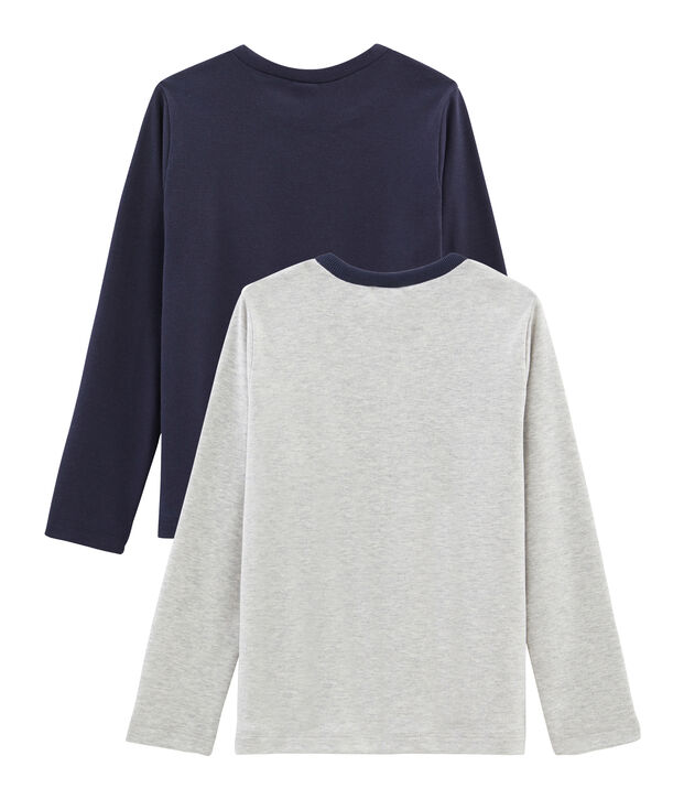 Lot de 2 tee-shirts gar&ccedil;on : s&eacute;rigraphi&eacute; + uni multicouleur