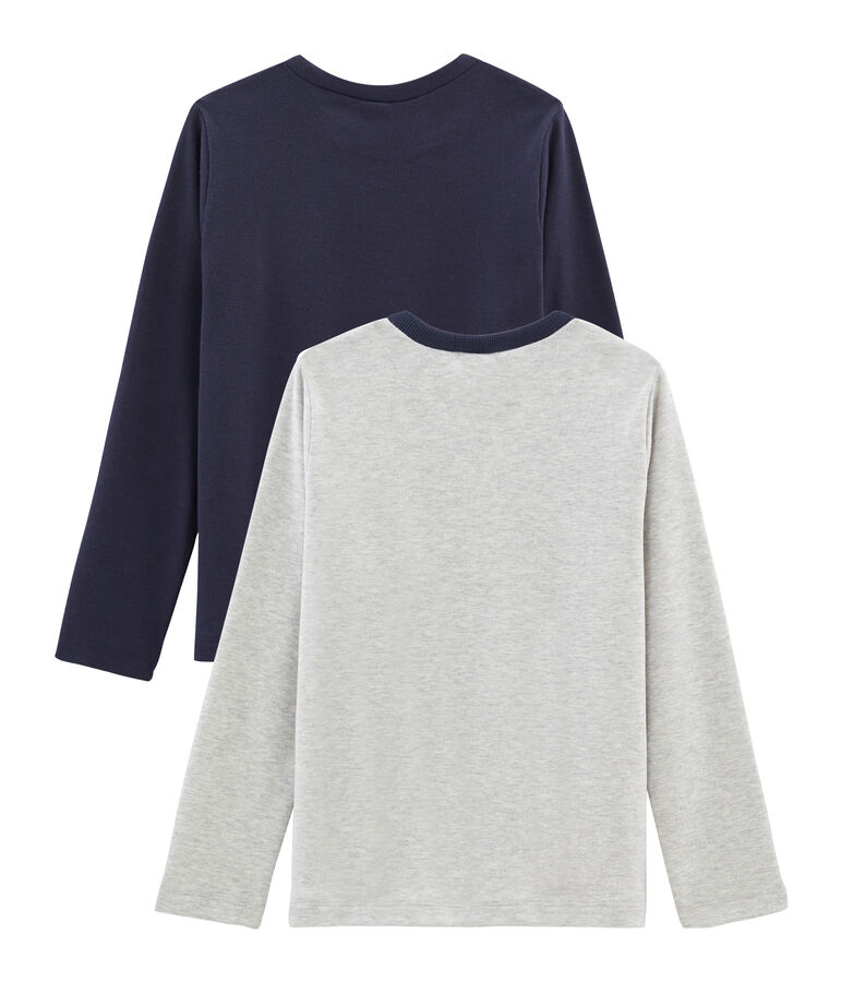 Lot de 2 tee-shirts gar&ccedil;on : s&eacute;rigraphi&eacute; + uni multicouleur