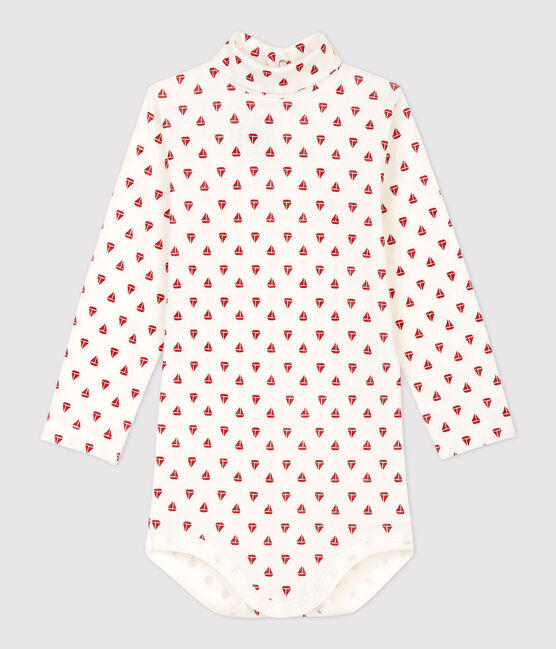 Body en coton bébé. blanc MARSHMALLOW/rouge TERKUIT
