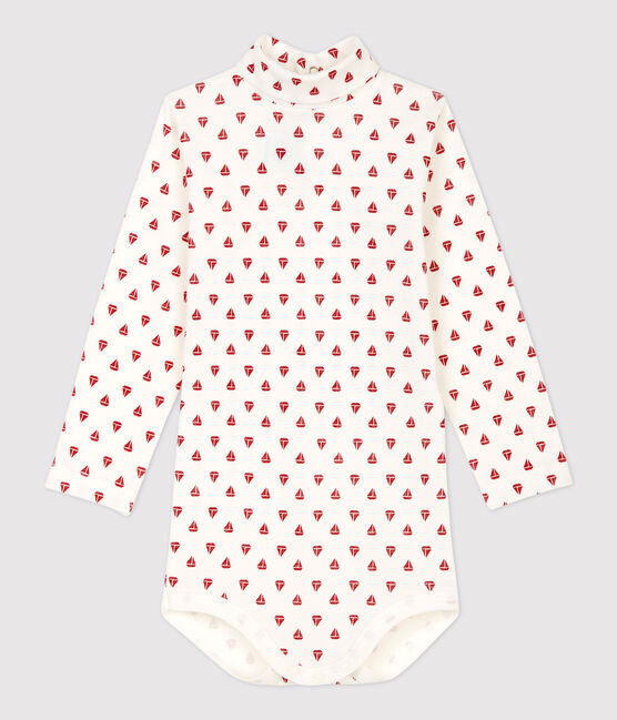 Body en coton bébé. blanc MARSHMALLOW/rouge TERKUIT