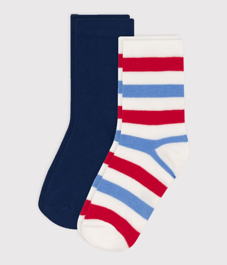 Lot de 2 paires de chaussettes rayures en jersey de coton enfants multicouleur