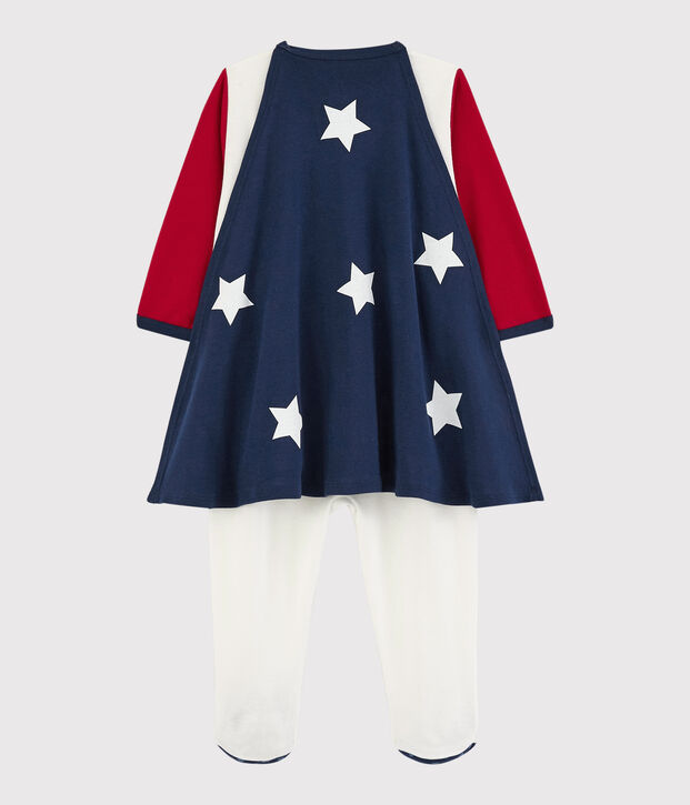 Dors-bien d&eacute;guisement super-b&eacute;b&eacute; en coton rouge/blanc