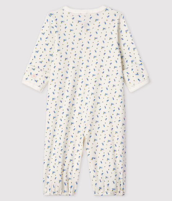 Combisac à imprimé fleur bébé fille en côte blanc MARSHMALLOW/blanc MULTICO