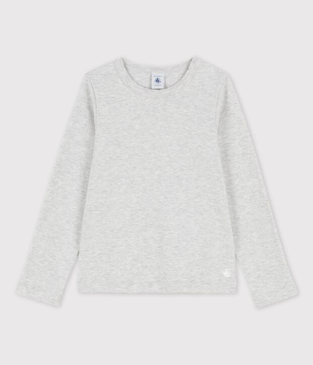 Tee-shirt &agrave; manches longues enfant fille / gar&ccedil;on gris