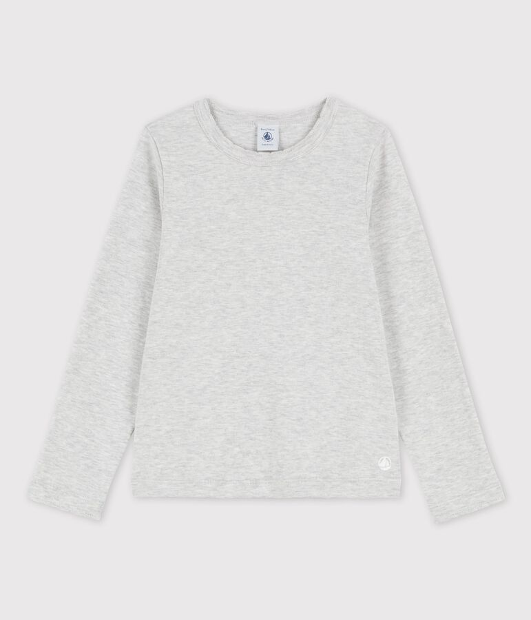 Tee-shirt &agrave; manches longues enfant fille / gar&ccedil;on gris