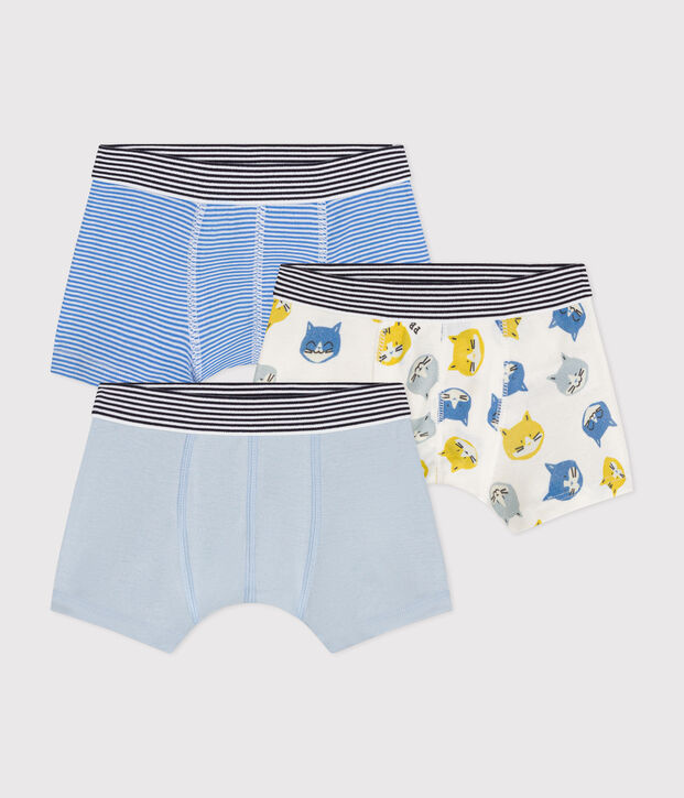 Lot de 3 boxers chat en coton enfant multicouleur