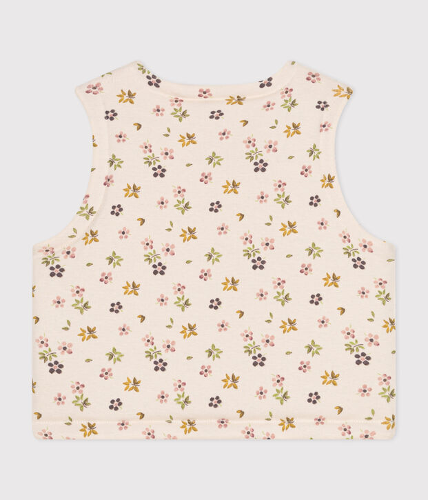 GILET SANS MANCHE REVERSIBLE EN COTON B&Eacute;B&Eacute; &eacute;cru/marron