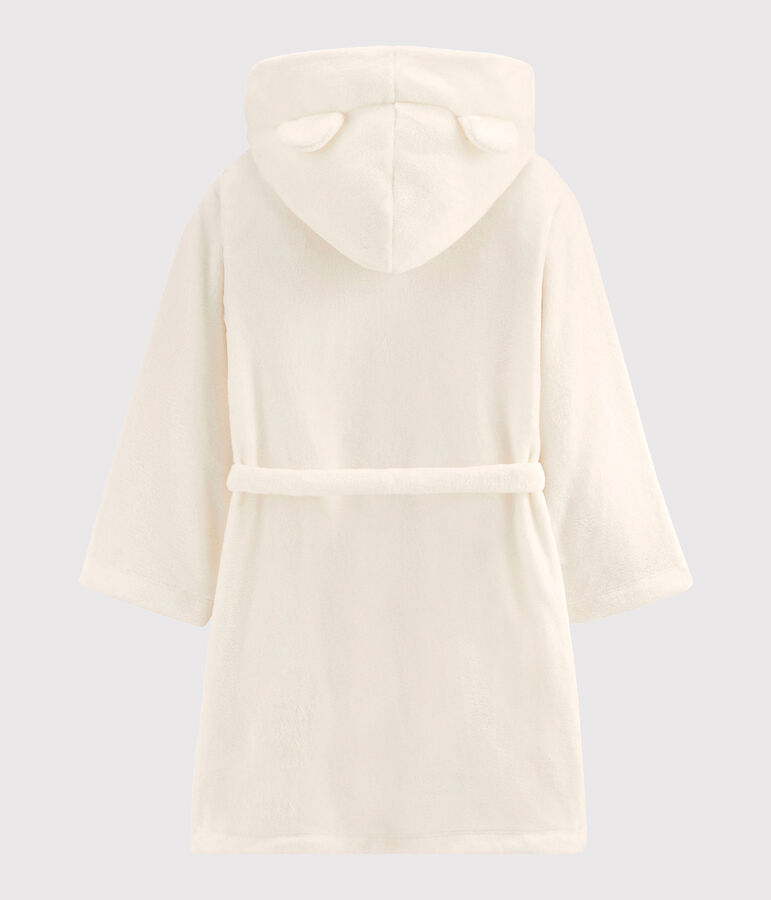 Robe de chambre petit gar&ccedil;on en polaire blanc