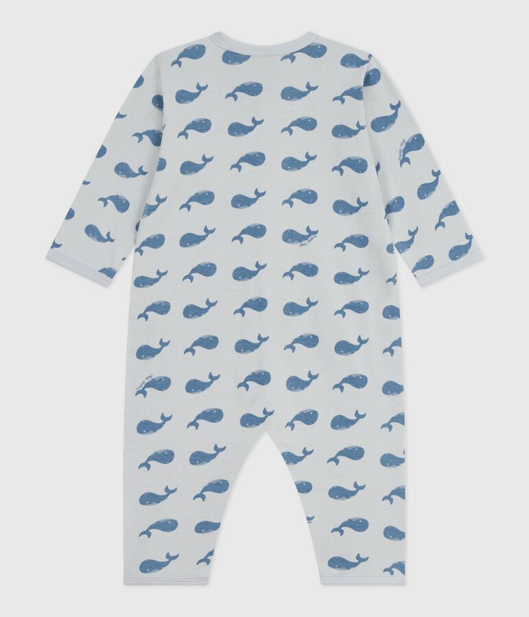 Pyjama b&eacute;b&eacute; en coton sans pieds imprim&eacute; bleu/bleu